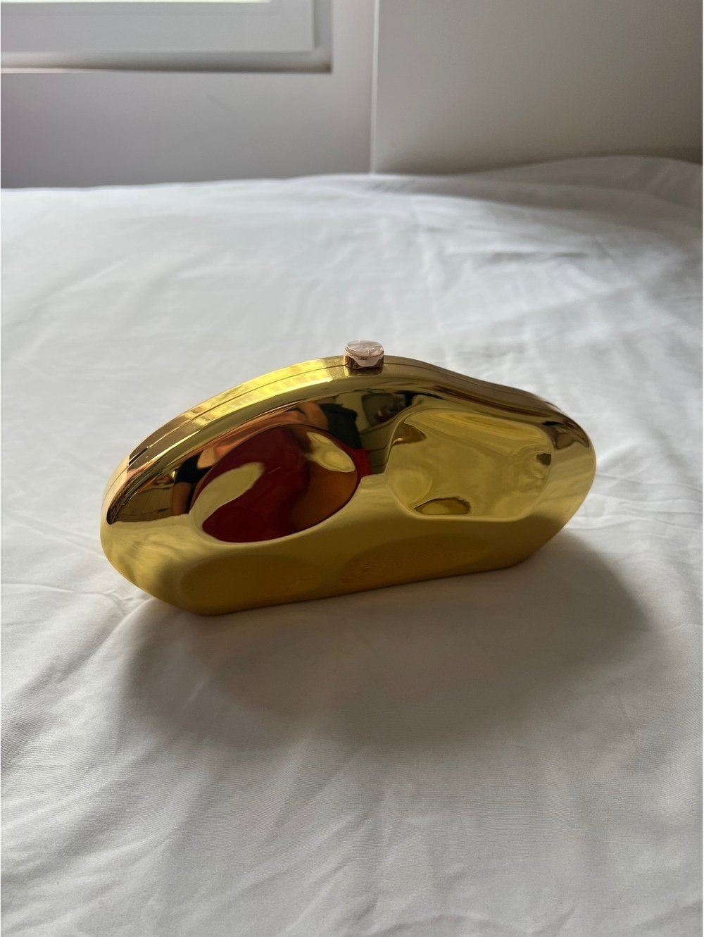 Akira Gold Metallic Hardshell Clutch
